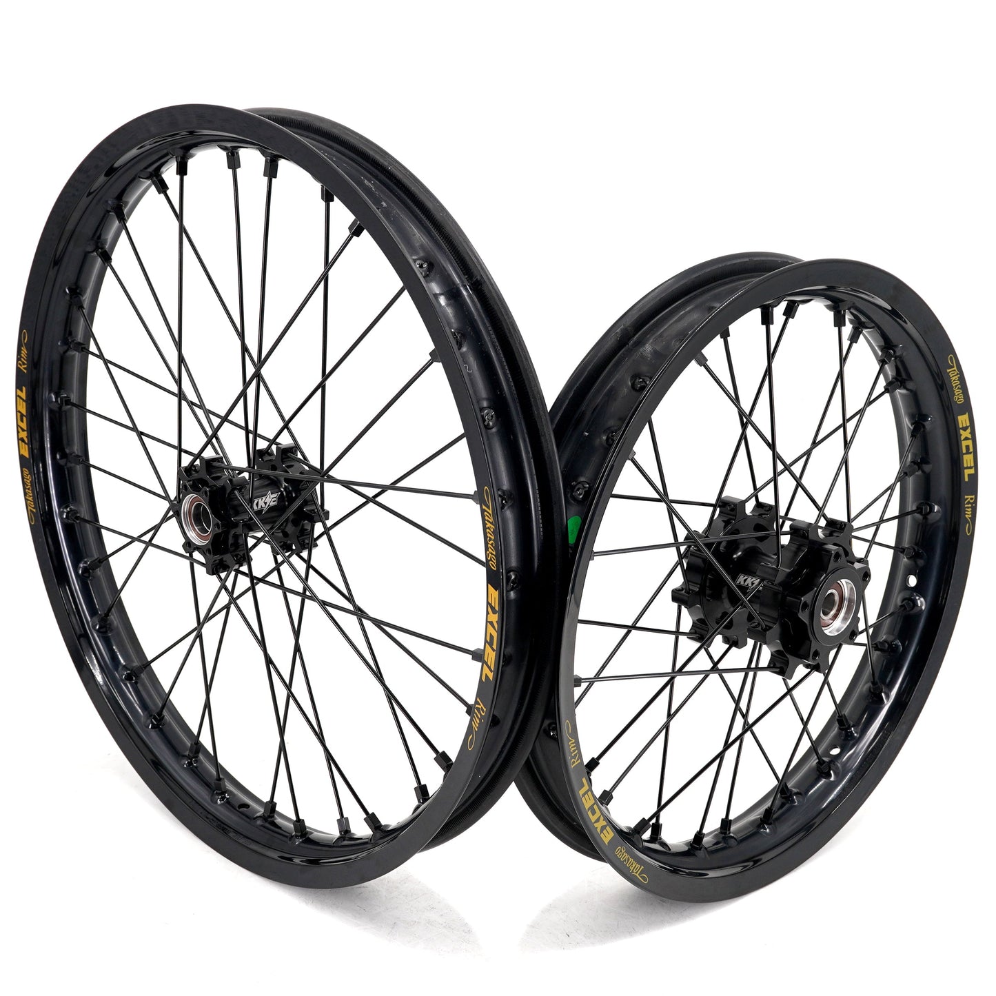 KKE 19 in. / 16 in. Spoke Alloy Wheels with Black Takasago EXCEL Rims - Talaria Sting